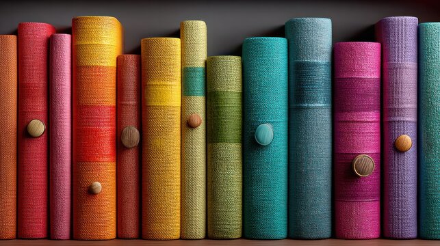 colorful vintage books on shelf