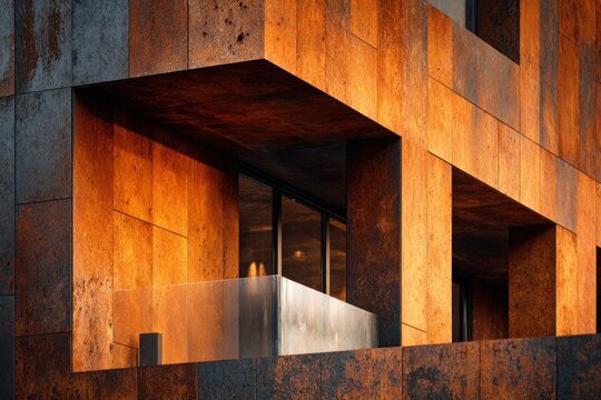 modern building facade with geometric patterns