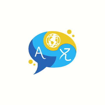 Multilingual Communication Speech Bubble Icon.