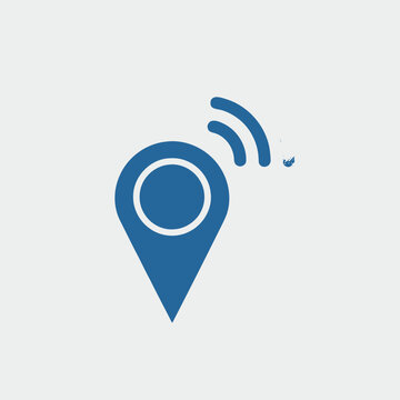 Navigation Location Pin Icon Symbol.