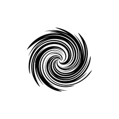 Fototapeta premium Abstract Black Swirl Vortex on White Background
