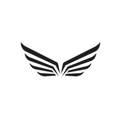 Fototapeta premium Abstract Black Wings Logo on White Background