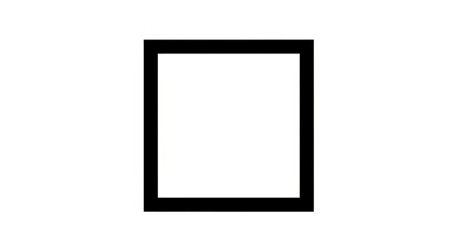 Simple black square outline on a white background.