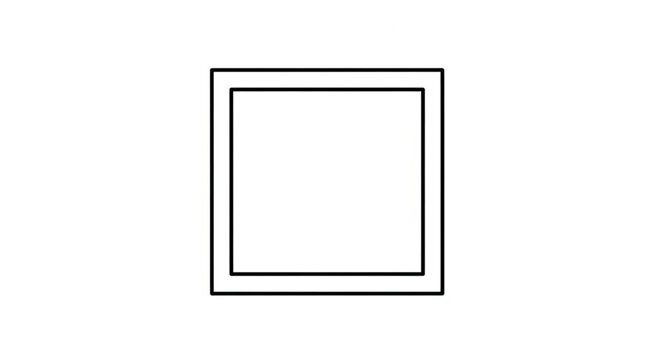 Simple geometric square frame outline graphic element.