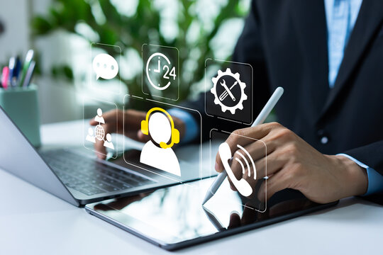 Business customer support representative providing technical assistance, client communication, technology solutions, and 24 hr service support.