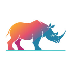 Fototapeta premium Stylized rhino icon with gradient colors