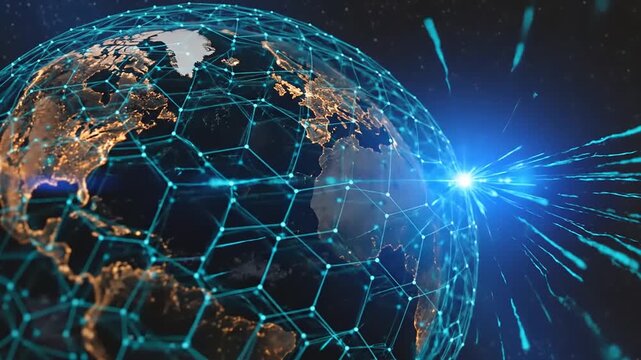 Global network and communication concept with Earth.