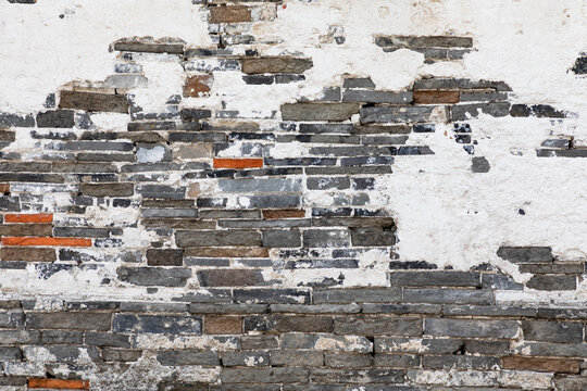 Gray brick wall textured background