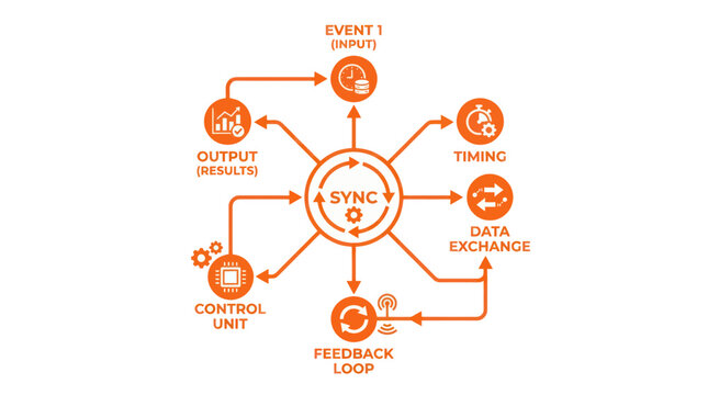 Digital Sync System Diagram with Workflow and Feedback Loop