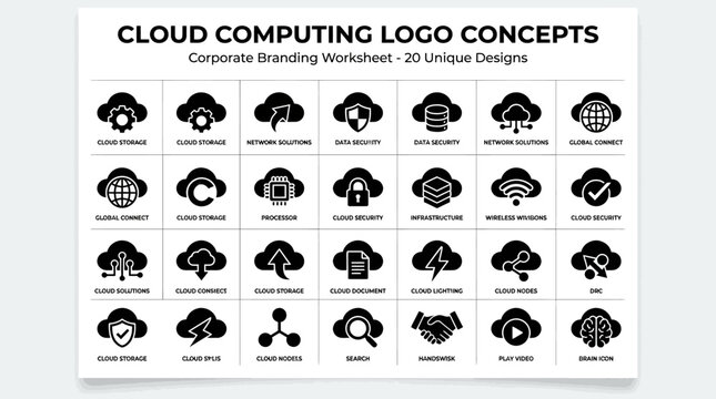 Cloud computing logo design concepts.