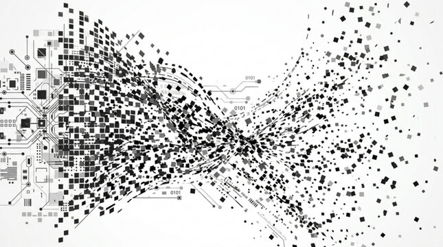 Digital transformation concept with circuit board