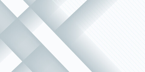 Fototapeta premium Abstract white geometric shape with futuristic concept background
