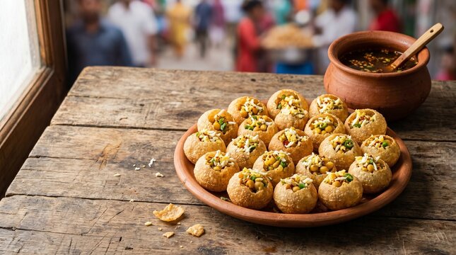 Authentic Bangladeshi Fuchka Street Food with Tamarind Water