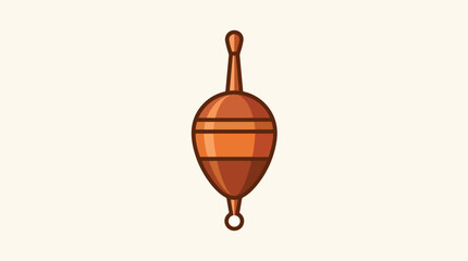Brown wooden fishing float bobber. © Tika