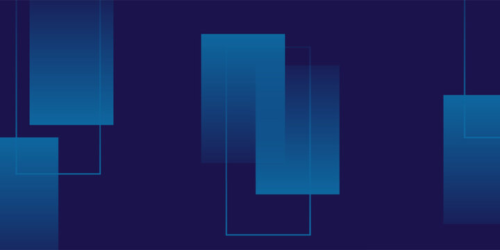 Abstract dark blue background. Modern dynamic composition of stacked rectangles with lines.