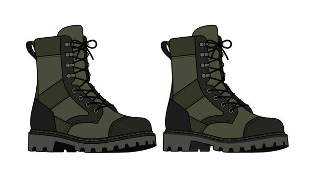 illustration military boots front review