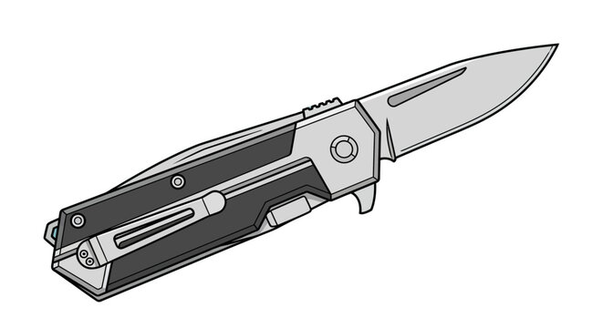 A black and silver pocket knife.