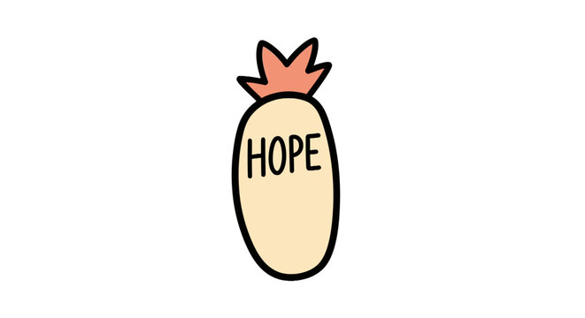 Stylized pineapple shape containing the word hope