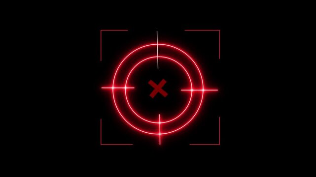 Shooting Target red Icon With Glitch Effect Sniper gun goal Target symbol concept  icon animation, noise and glitch effects on background.....