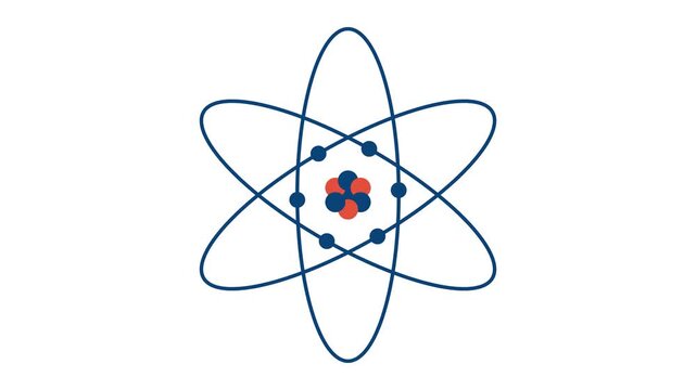 Atomic Structure Animation Showcasing Electrons Dynamically Orbiting a Central Nucleus for Scientific Concepts