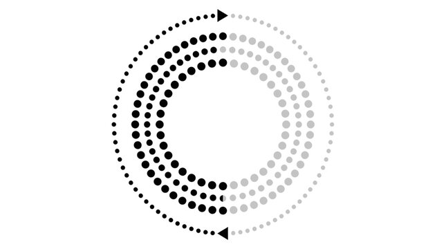Circular Loading Indicator with Arrows and Dots