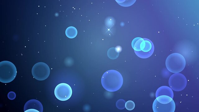 blue water drops bubble bokeh animation holiday 
