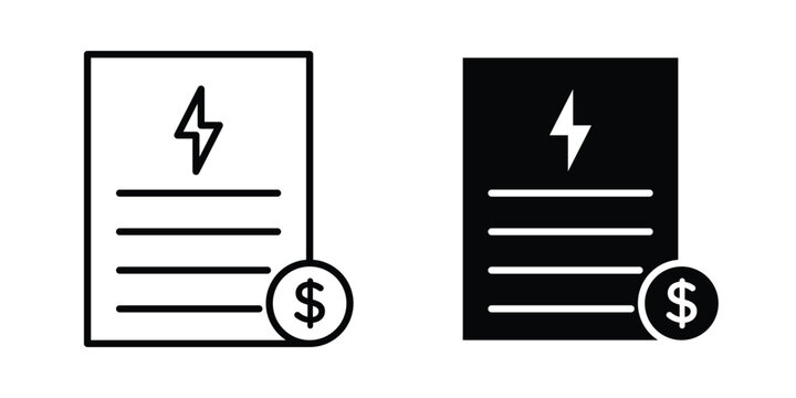 Electricity utility bill icon