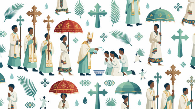 Ethiopian Orthodox Church ceremonial procession scene 1.