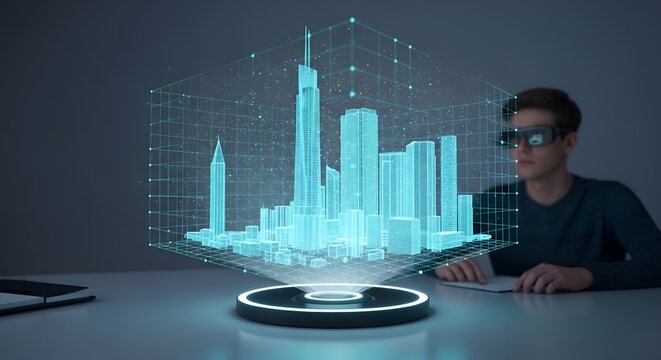 Virtual Reality Smart City Visualization
Futuristic Urban Planning with Holograms
Digital Twin Smart City Technology
VR Innovation and City Development
Holographic Architecture and Urban Analytics
Fut