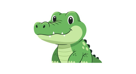 Fototapeta premium Smiling Cartoon Crocodile Closeup Portrait.