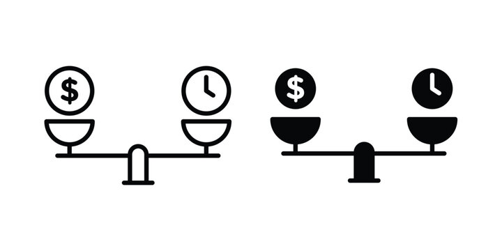 Time and money scale icon