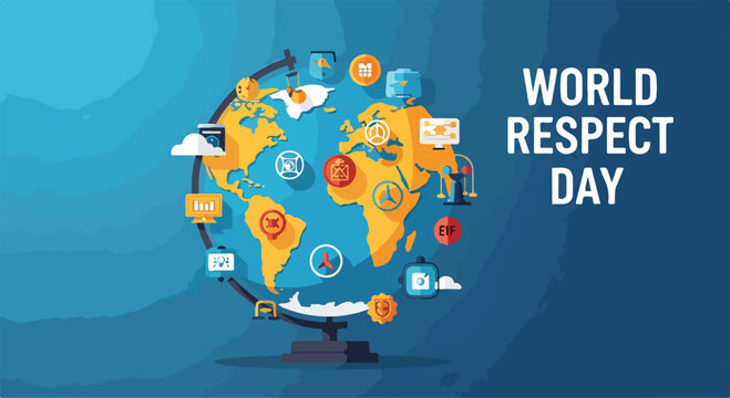 Vibrant globe with icons on World Respect Day