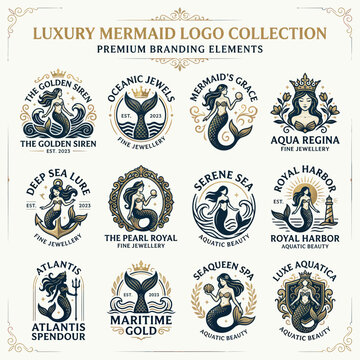 Luxury Mermaid Logo Collection: Premium Branding Elements