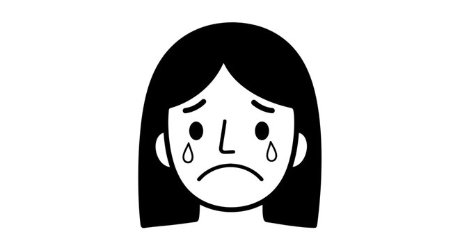 Crying woman face showing deep sadness and emotion