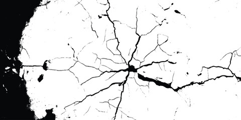 Obraz premium Cracks on the concrete wall. Cracks isolated on white background. Texture for overlay. Wall Background. For designers to apply texture cracks to objects.