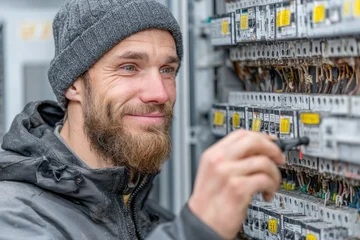 electrician working on fuse box © Novanture