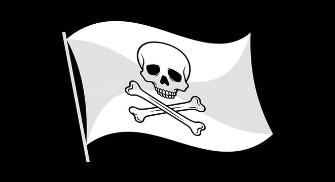 Minimalist skull and crossbones on white t-shirt.