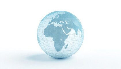 Fototapeta premium Stylized digital globe showing continental map with geographic connections technology continents connectivity internet hologram communication abstract background information business