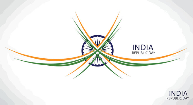 Vibrant India Republic Day celebration graphic with colorful lines