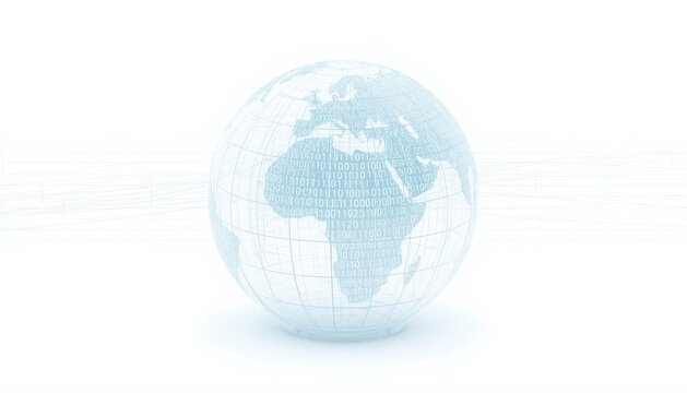 Digital world map globe visualization technology concept with technology communication connectivity internet abstract information international geography connection telecommunication