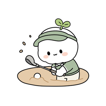 Cute Narmi Golf Bunker Shot Character