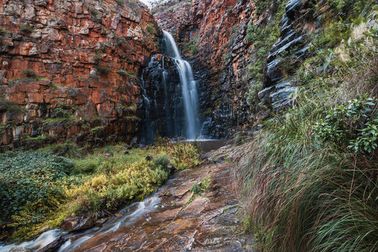 Flowing Stream Leading to First Falls Waterfall at Morialta Conservation Park