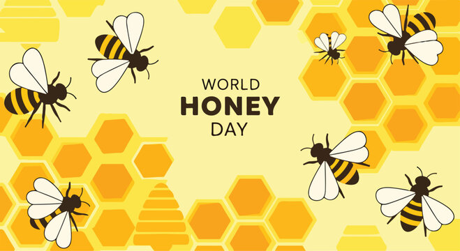 World Honey Day bee illustration