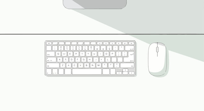 A computer keyboard and mouse on a desk
