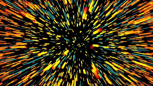 Futuristic warp speed light trails and hyperdrive cosmic zoom background