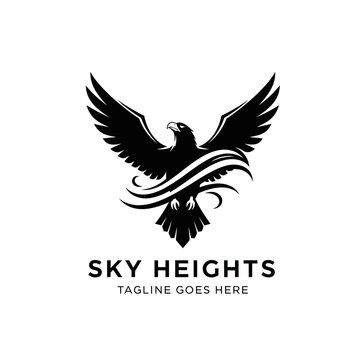 Bold bird of prey mascot representing freedom and leadership, ideal for airlines, security agencies, or corporate identity systems.