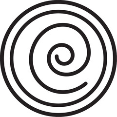 Fototapeta premium Simple flat line art icon of a cinnamon roll on white background