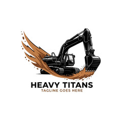 Powerful construction equipment logo designed for earthmoving, engineering, and industrial companies to showcase strength and reliability. © trendy