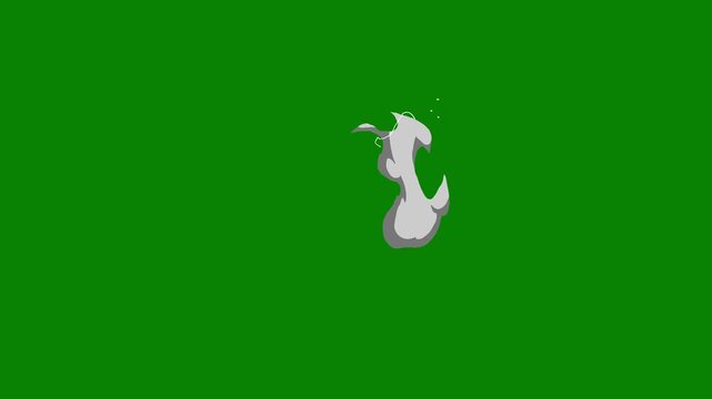 2D smoke cartoon element motion graphic, hand-drawn animation of cartoon smoke effects, animated cartoon FX white smoke, comic 2d FX animation with flash smoke and electric on green screen background