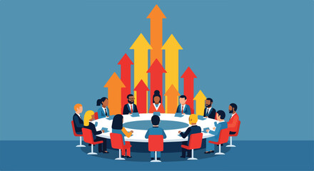 Obraz premium A diverse group of professionals in a meeting